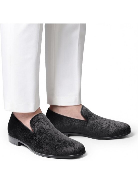 Bruno Marc Men\'s Black Velvet Loafers Slip On Tuxedo Comfortable Party Shoes